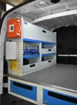Underfloor drawers and racking in the Nissan NV250