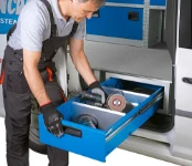 Underfloor drawers in a VW Caddy