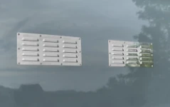 Ventilation grilles mounted on the van
