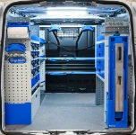 Volkswagen Transporter fit-out with shelving and accessories
