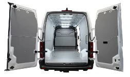 Wooden floor panel and pre-painted sheet-metal panelling for the Mercedes Sprinter