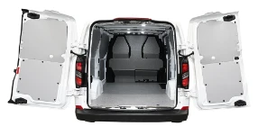 Wooden floor panel and pre-painted sheet-metal panelling for the Volkswagen Transporter