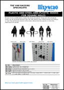 Plastic and Steel-and-Plastic Hooks for Square Holes